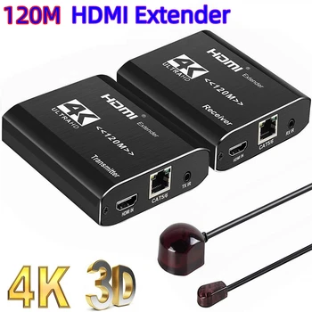 10 пар 1080P 4K HDMI Удлинитель Передатчик HDMI Видео одиночный усилитель Приемник 120 м по Кабелю cat5 cat6 с ИК-Пультом Дистанционного Управления
