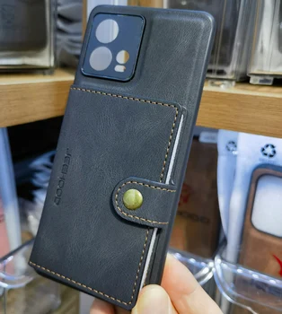 Съемный кожаный чехол-бумажник на магнитной основе для Motorola Moto S30 Pro X30 Pro Edge 30, Ультрасъемная сумка для монет, карман для карт, чехол