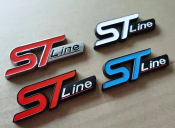1X Металлическая линия STLine, Эмблема заднего автомобиля, хромированная наклейка для FORD FIESTA FOCUS MONDEO Auto Для укладки автомобилей