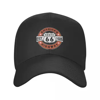 Бейсболка Route 66, Персонализированная мода для мужчин и женщин, Регулируемая шляпа для папы-байкера на шоссе Америки, Уличная одежда