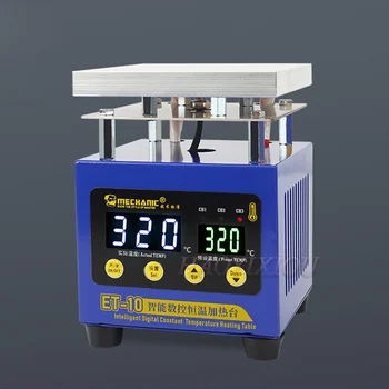 Нагревательный стол MECHANIC ET-10, интеллектуальный двойной цифровой дисплей постоянной температуры Для ремонта светодиодной лампы печатной платы мобильного телефона