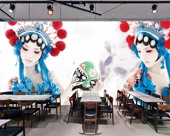 Обои на заказ Beibehang, костюм духа драмы в китайском стиле, салон красоты, ресторан, фреска на фоне стены, 3D обои