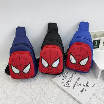 Новая детская сумка Disney через плечо с мультяшным принтом Человека-паука, сумки для мальчиков, многофункциональная холщовая сумка, подарки на день рождения
