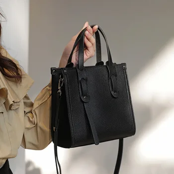 Кожаная женская сумка весна новый нишевый дизайн сумка может быть на одно плечо портативная сумка из воловьей кожи senior sense