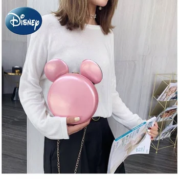 Женская сумка Disney, сумка через плечо для девочек, сумка через плечо с Микки Маусом, сумка через плечо с цепочкой, сумка для телефона, сумка для подружки из искусственной кожи, бесплатная доставка