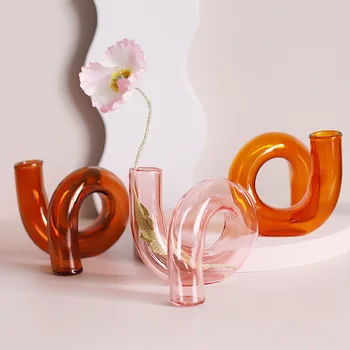 Креативная Стеклянная ваза, Подсвечники, Прозрачная Ваза для цветов, Центральные элементы для свадьбы, украшение для дома, Центральные элементы для стола, Держатель для подсвечника