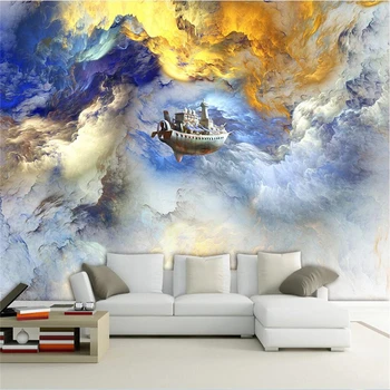 изготовленная на заказ высококачественная фреска beibehang fashion foot color clouds, расписанная вручную фоновая роспись стен, домашние 3D обои