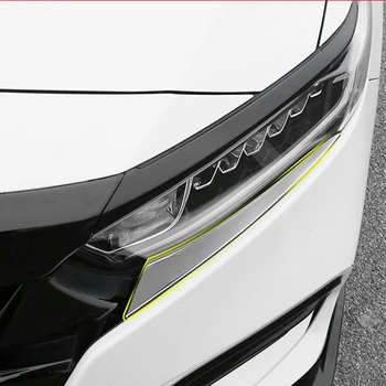Для Honda Accord 2017 2018 + 10-я передняя фара из нержавеющей стали, накладки на веки, аксессуары для автомобильного стиля
