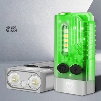 Мини-портативный фонарик с высокой яркостью, 1000ЛМ, рабочая лампа, USB-C, зуммер для зарядки, фонарик