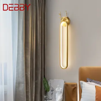 Современный настенный светильник DEBBY из золотой латуни LED 3 цвета Simply Copper, креативный настенный светильник для дома, кровати, гостиной