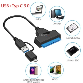 Тип-C USB 3,0/2,0 Кабель Sata Адаптер Компьютерные Кабели Разъемы 6 Гбит/с Кабель Sata Поддержка 2,5 Дюймов SSD HDD Линия Жесткого диска