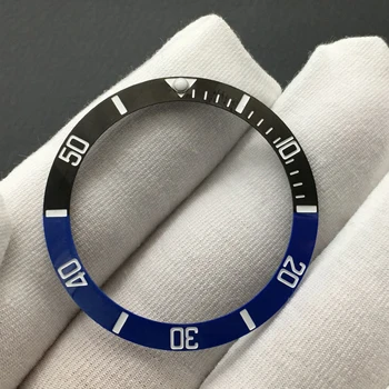 Керамическое кольцо с 38-миллиметровым безелем для часов, двухцветное черно-синее кольцо, Новые детали для часов с кольцевым мундштуком, аксессуары для мужских часов