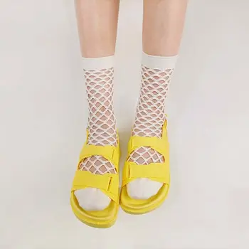 Модные однотонные сетчатые носки в стиле ретро, уникальная индивидуальность, дышащие короткие чулки в стиле колледжа, хлопковые летние универсальные чулочно-носочные изделия
