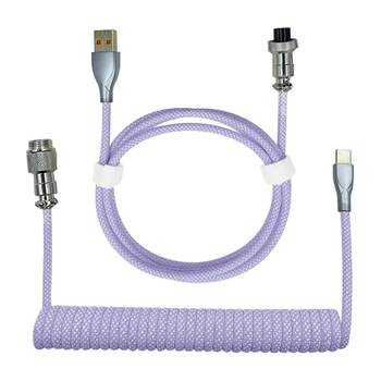 Новый кабель для передачи данных Type-C-USB, механическая клавиатура, Спиральный кабель, кабель авиакомпании, кабель для игровой клавиатуры, Пружинный кабель