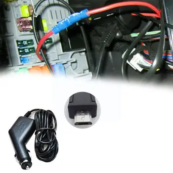3m 5V 1A Автомобильный Мини-USB Видеомагнитофон Изогнутый Автомобильный Порт Зарядного Устройства для Автоматической Видеорегистраторной Камеры GPS Видеомагнитофон Черного Цвета F2T6