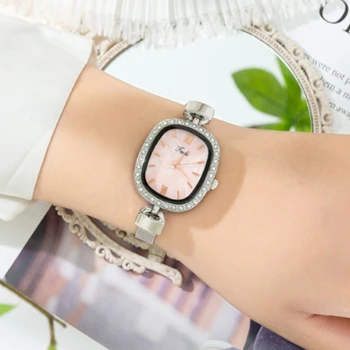 Изысканные Квадратные Женские часы-браслет с Бриллиантовым ремешком из нержавеющей стали Элегантное женское платье С элегантным Тонким ремешком Reloj Mujer