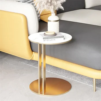 Сладкий столик Nordic Light Роскошный Круглый Журнальный столик Для гостиной Бытовой Стол для завтрака из нержавеющей Стали Простой Чайный столик