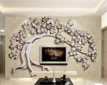 wellyu новые обои на заказ 3D кованое железо цветок дерево современный минималистичный 3D фон для телевизора в гостиной обои домашний декор 3d