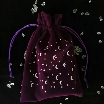 Бархатная сумка Star Moon, сумка для карт Таро, сумка для хранения кристаллов для гадания на ведьмах