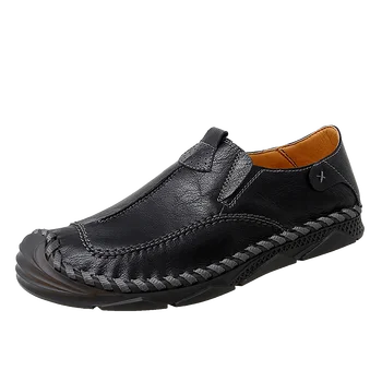 Sapatos casuais dos homens feitos à mão mens estilo sapatos de renda confortável mocassins dos homens respirável