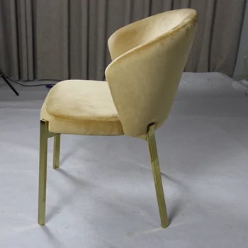 Фабрика по переработке и производству китайской мебели современный легкий роскошный бархатный обеденный стул с ножкой из нержавеющей стали