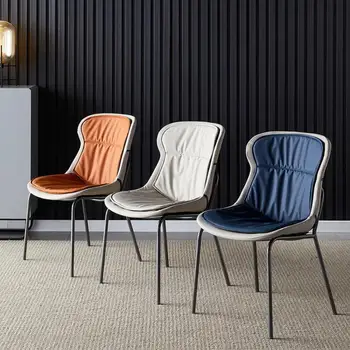 Обеденный стул Home Nordic Light, Роскошная ресторанная спинка, современный простой стол для макияжа, дизайнерское кафе, Кожаная столовая