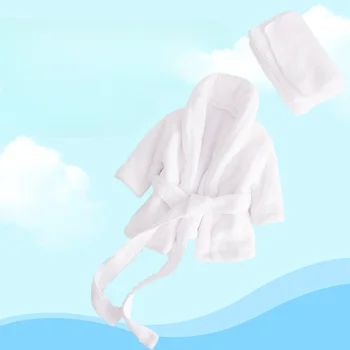 Детский банный халат для фотосъемки, Белая ночная рубашка с утолщением, Набор для фотосъемки, Детский душ