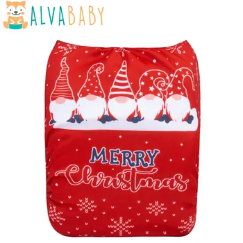 Рождественские тканевые подгузники ALVABABY, детские экологичные современные тканевые подгузники со вставкой из 1 шт.