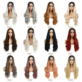 26 Дюймов Хит продаж париков в Европе и Америке Женские волнистые синтетические волосы Длинные вьющиеся волосы 12 цветов Головные уборы для вечеринок повседневного использования