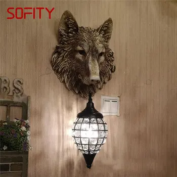 Прикроватный светильник BUNNY Modern Wolf, Креативные Декоративные Хрустальные настенные бра Led для дома, гостиной, крыльца