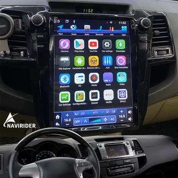 Автомобильный Радиоприемник Tesla Style Android 13 с Вертикальным Экраном Для Toyota Fortuner Hilux 2007-2015 Gps-Навигатор Carplay 12,1 