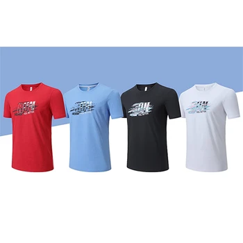 Мужская футболка для бега, высококачественная рубашка для фитнеса из полиэстера, одежда для тренировок, спортивная рубашка для спортзала, топы, легкие