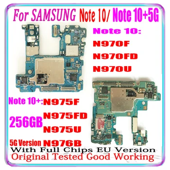 Версия ЕС Для Samsung Galaxy NOTE 10 Plus N975F N975U N976B Материнская Плата Note 10 N970FD N970U 100% Оригинальная Разблокированная Материнская Плата