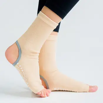 Носки для йоги с двумя носками, Силиконовые нескользящие быстросохнущие носки для пилатеса, Хлопковые вентиляционные носки для балета, танцевальные носки для женщин, Фитнес