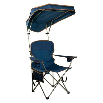 Складной походный стул Quik с регулируемым козырьком - синий