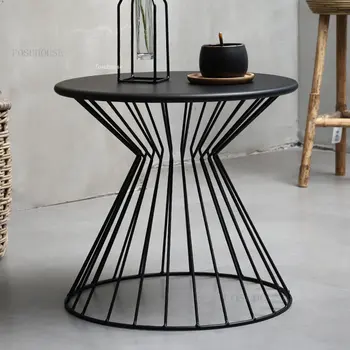 Креативный Балкон, Чайный столик для отдыха, современный минималистичный Железный журнальный столик, мебель для гостиной, семейный Круглый Маленький приставной столик