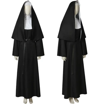 Косплей-костюм монахини-демоницы из фильма для взрослых, женская черная одежда для ролевых игр, маскарадное платье на Хэллоуин