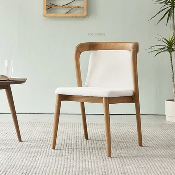 Обеденные стулья из массива скандинавского дерева для домашней мебели, спинка кухонного обеденного стула, легкий Роскошный обеденный стул для ресторана