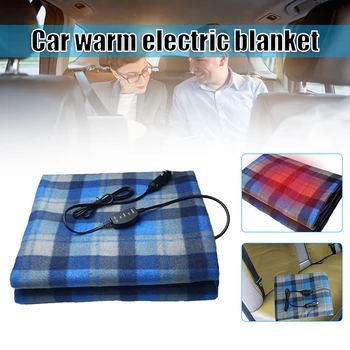 Автомобильное одеяло с электрическим подогревом 12V Универсальное Плюшевое одеяло Портативное Модное клетчатое одеяло для дома путешествий кемпинга TD326