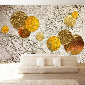 обои papel de parede на заказ с золотыми кругами и современным минималистичным фоном для гостиной, фрески для домашнего декора behang