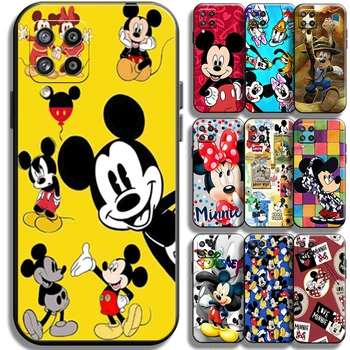 Чехол Для телефона Disney Mickey Minnie Mouse Samsung Galaxy A22 A22 5G TPU Carcasa Soft Shell Coque Черный Жидкий Кремний