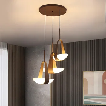 Промышленный подвесной светильник Креативный подвесной светильник на кожаной веревке, Прикроватная тумбочка для ресторана, стеклянная спальня, Дизайнерский подвесной светильник для отеля
