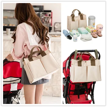 Корейская версия универсальной холщовой сумки для мамы для ребенка, Многофункциональные сумки для подгузников, Портативная сумка через плечо, рюкзак для прогулок