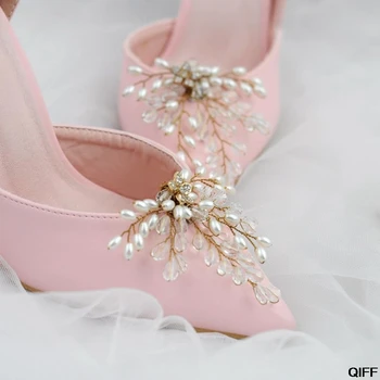 Зажим для обуви, Свадебные туфли, женские подвески на высоком каблуке с пряжкой, Модные Роскошные украшения из искусственного жемчуга
