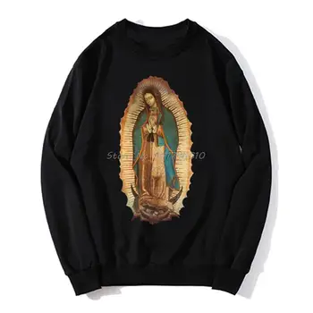 Богоматерь Гваделупская Дева Мария. Толстовка с религиозным рисунком Мадонны, весенне-осенний свитер, уличная одежда