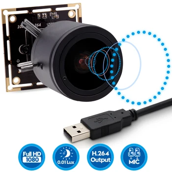 ELP Камеры видеонаблюдения 1080P С низкой освещенностью usb-камера 2,8-12 мм с переменным фокусным расстоянием 2,0-мегапиксельный модуль камеры IMX322 H.264