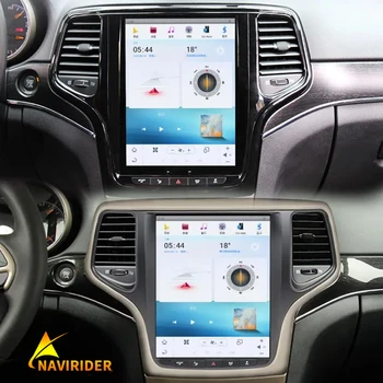Автомобильный Радиоприемник Tesla С Вертикальным Экраном Для Jeep Grand Cherokee Laredo 2015 GPS Android 11 Автомобильный Мультимедийный Видеоплеер Беспроводной Carplay