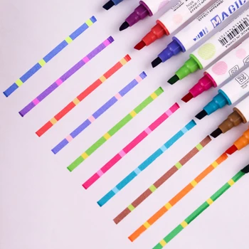 10шт Волшебный набор ручек для рисования с переменным цветом, обесцвеченные маркерные ручки для скрапбукинга, школьные канцелярские принадлежности для рукоделия