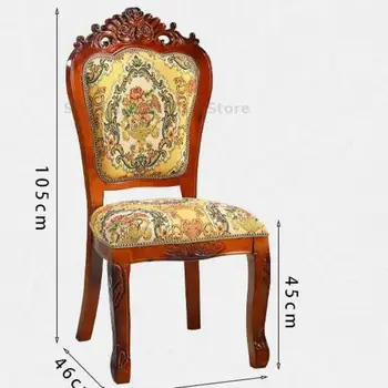 Европейский обеденный стул современный простой резной гостиничный стул для маджонга из цельного дерева, белый стол для нейл-арта, стул для домашнего ресторана со спинкой