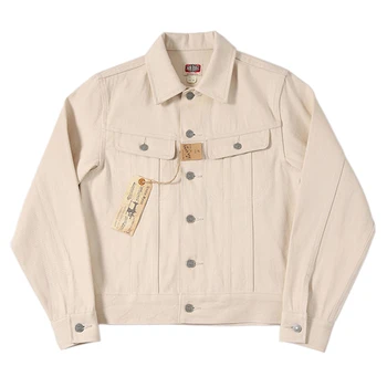 Джинсовая куртка BOB DONG из серой ткани 13 унций, мужская короткая джинсовая куртка для отдыха, приталенная